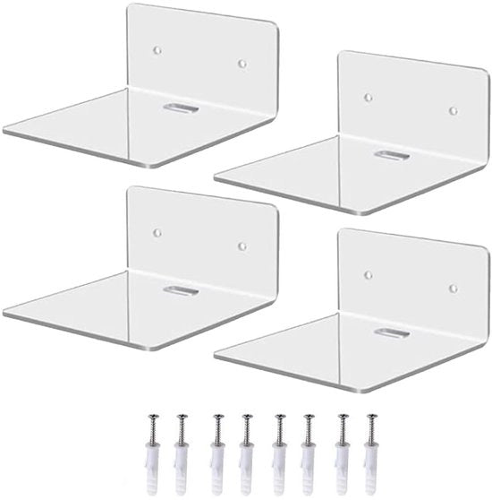 Pannelli da parete in vetroacrilico flottanti - piccole lastre di display trasparenti con foro a filo per altoparlanti intelligenti, monitor, sveglia e altro - mini pannello da parete per camera da letto, ufficio e soggiorno