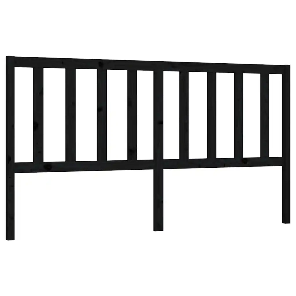 Testiera | Testata per Letto Nera 186x4x100 cm in Legno Massello di Pino