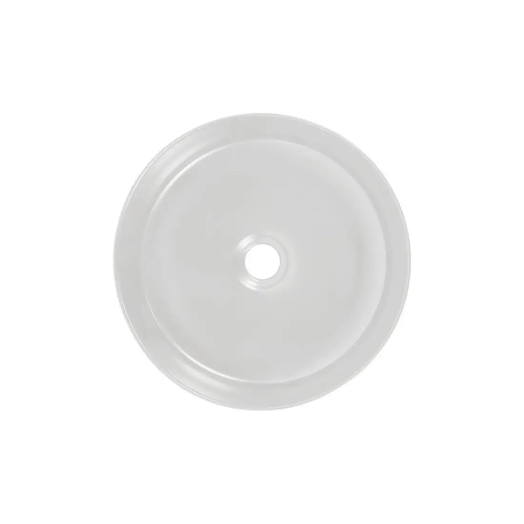 Lavabo da appoggio rotondo 36 cm bicolore nero opaco e bianco opaco in ceramica con piletta clic-clac