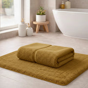Sanamasa, Telo Bagno Sfumatura Colore Struttura Senape, Giallo Senape