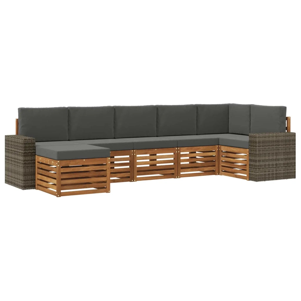 Set di divani da esterno 7 pz Naturale e Antracite 3384638