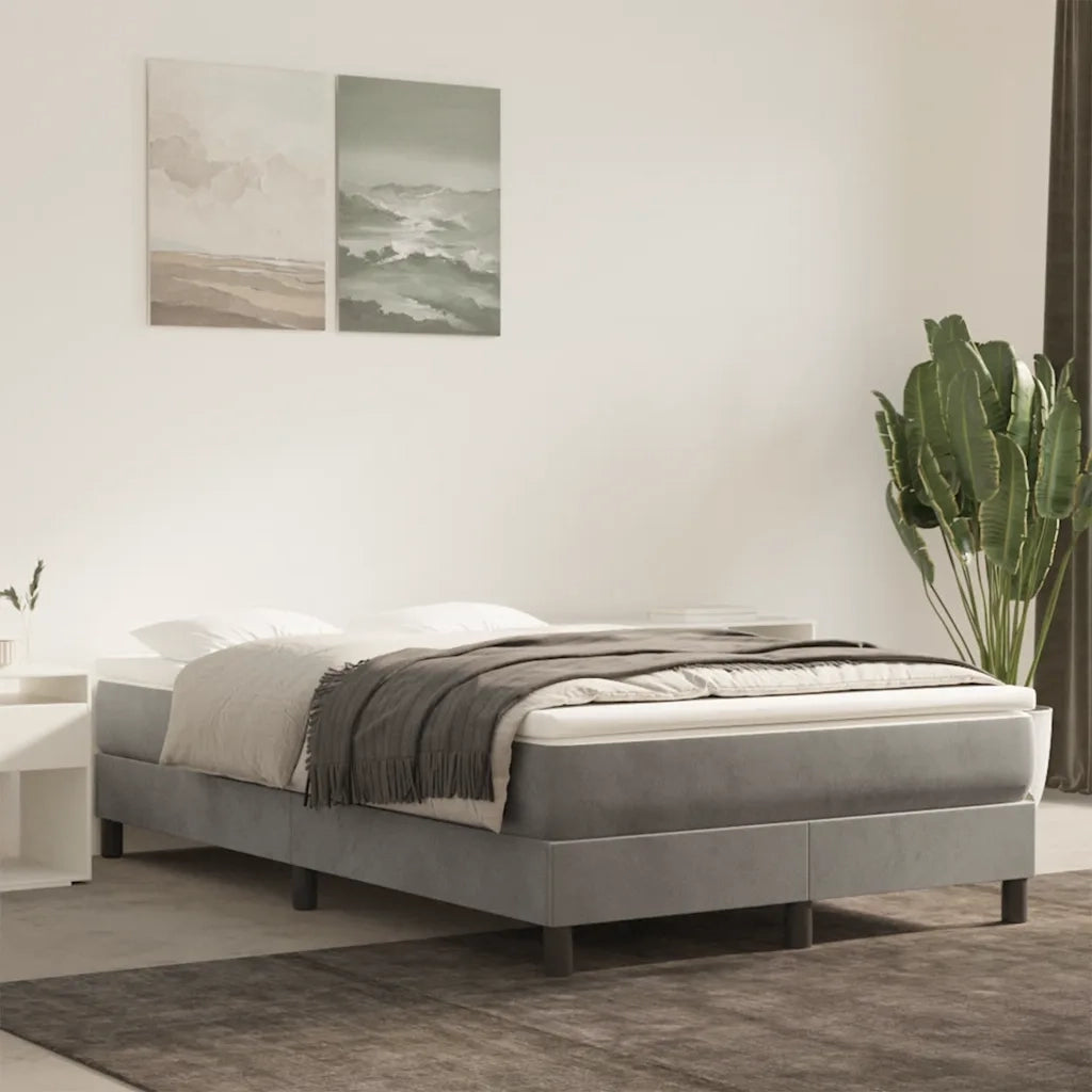 Materasso a Molle-Materasso per letto Grigio Chiaro 120x220x20 cm in Velluto