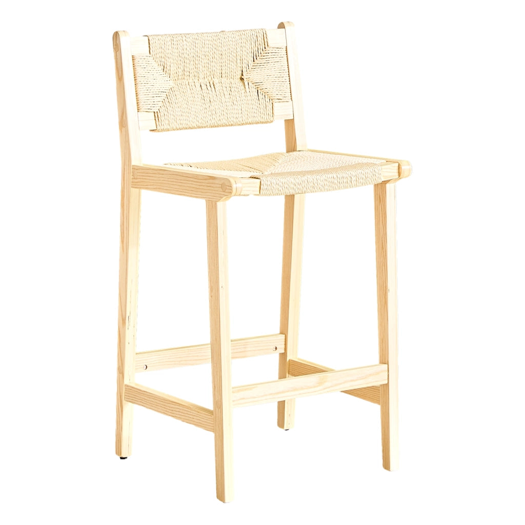 SGABELLI Set da 2 pezzi in legno massello e corda intrecciata, 89 cm