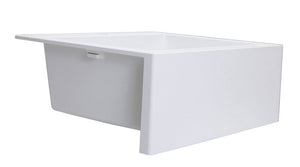 Lavello a vasca singola con grembiule – lavello ceramica 63×49 cm, sifone salvaspazio incluso