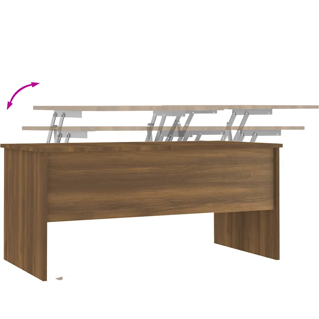 Tavolino Rovere Marrone 102x50,5x46,5 cm Legno Multistrato 819301