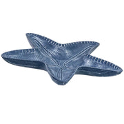Bandeja de decoración estrella de madera azul 40x39x5h cm