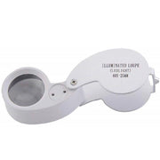 Trade Shop - Lente Ingrandimento Illuminata 40x-25mm A Led Da Tasca Precisione Pieghevole Metallo -