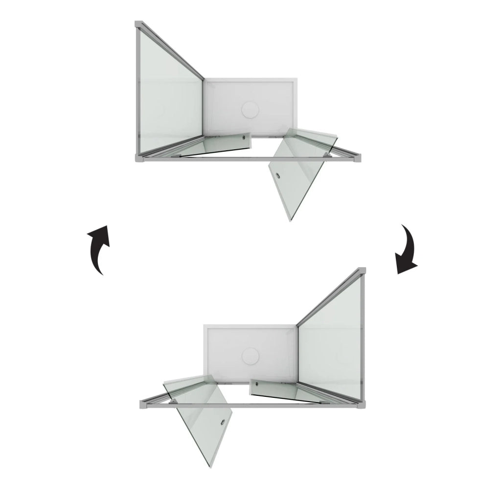 Box Doccia 80x130 AP. 130 CM H198 trasparente mod. Cristal Duo 2 Ante