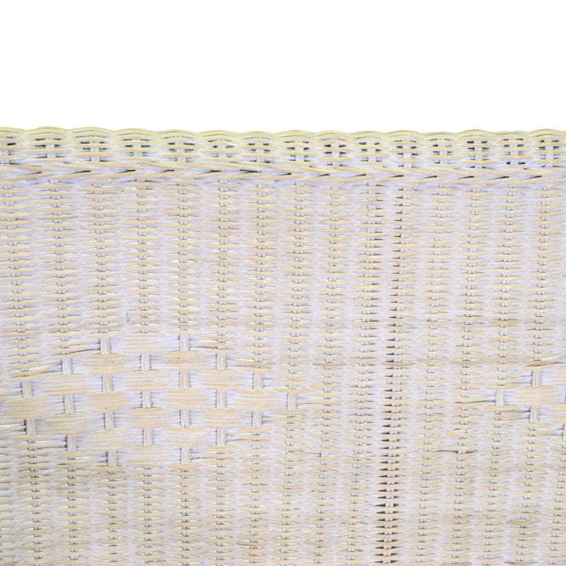 Tavolino rattan lucrezia sbiancato gambe miele ovale cm 74x52h45