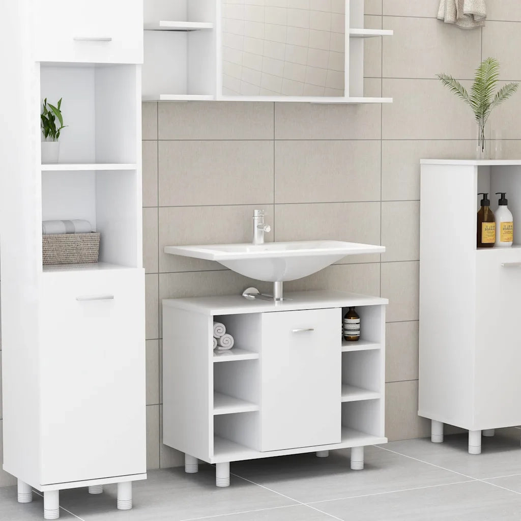 Mobile da Bagno Bianco 60x32x53,5 cm in Legno Multistrato 802633