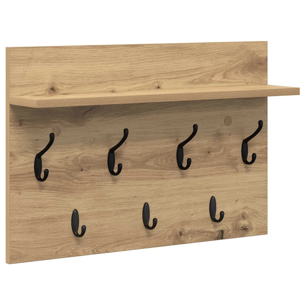 Appendiabiti a muro A parete Rovere artigianale 60 x 40 x 12 cm 874434