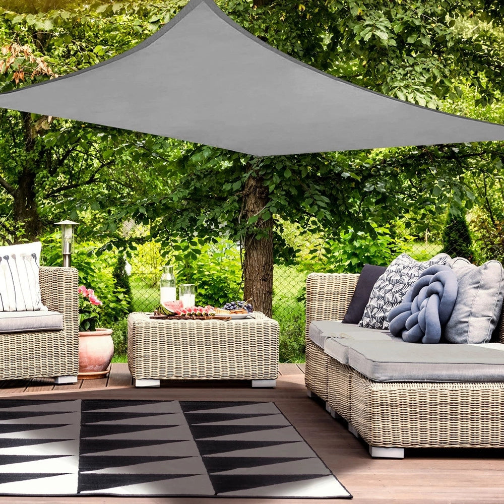 Trade Shop - Vela Tenda Quadrata Parasole Protezione Sole Ombreggiatura Giardino 3x3mt Grigio 222584 -