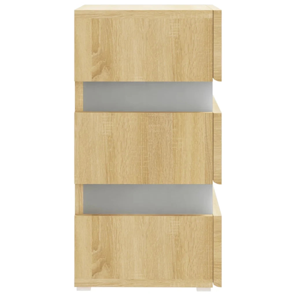 Comodino Rovere Sonoma con Luci LED 45x35x67 cm in Truciolato cod mxl 30644