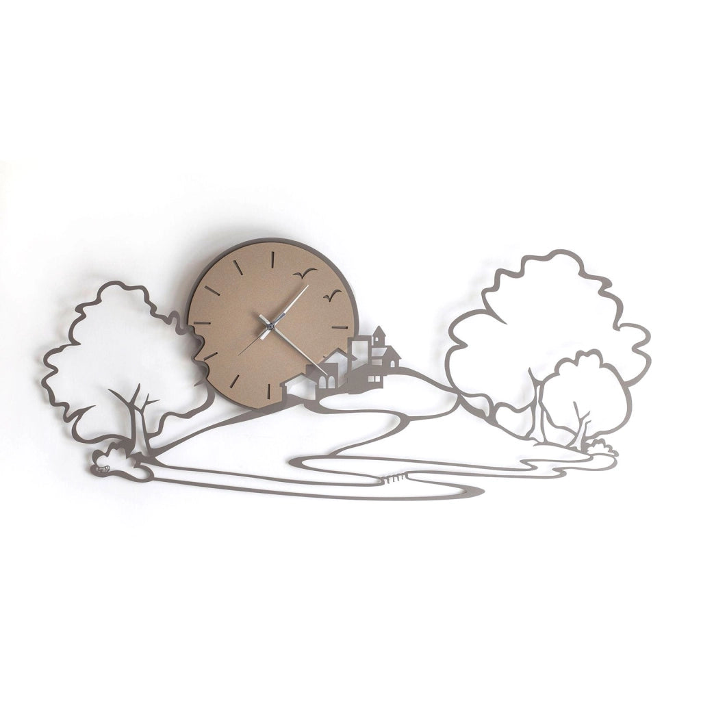 Orologio da parete particolare Paesaggio Nero