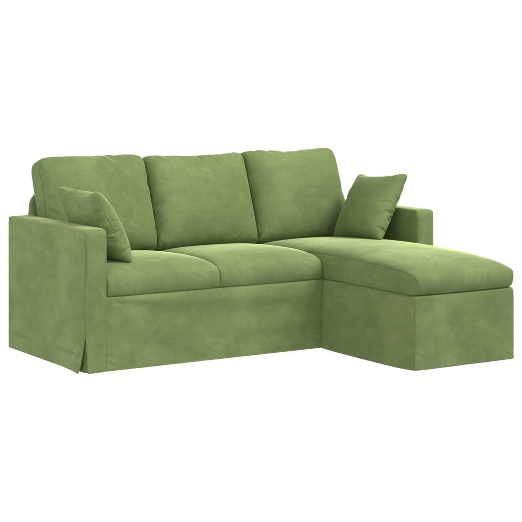 Divano Verde chiaro 198 x 134 x 80 cm Velluto