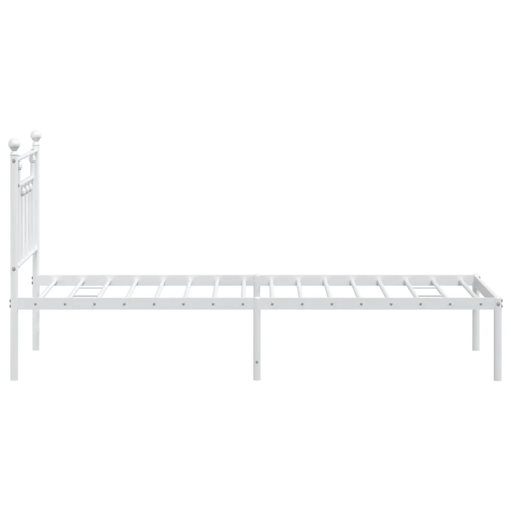 Giroletto senza Materasso con Testiera-Struttura Letto Metallo Bianco 75x190 cm 296813