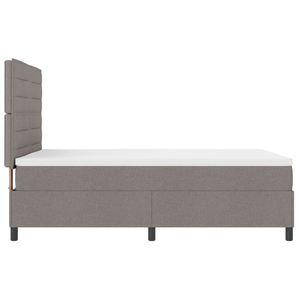 Letto Box Spring con Materasso & LED Taupe 140x200 cm Tessuto