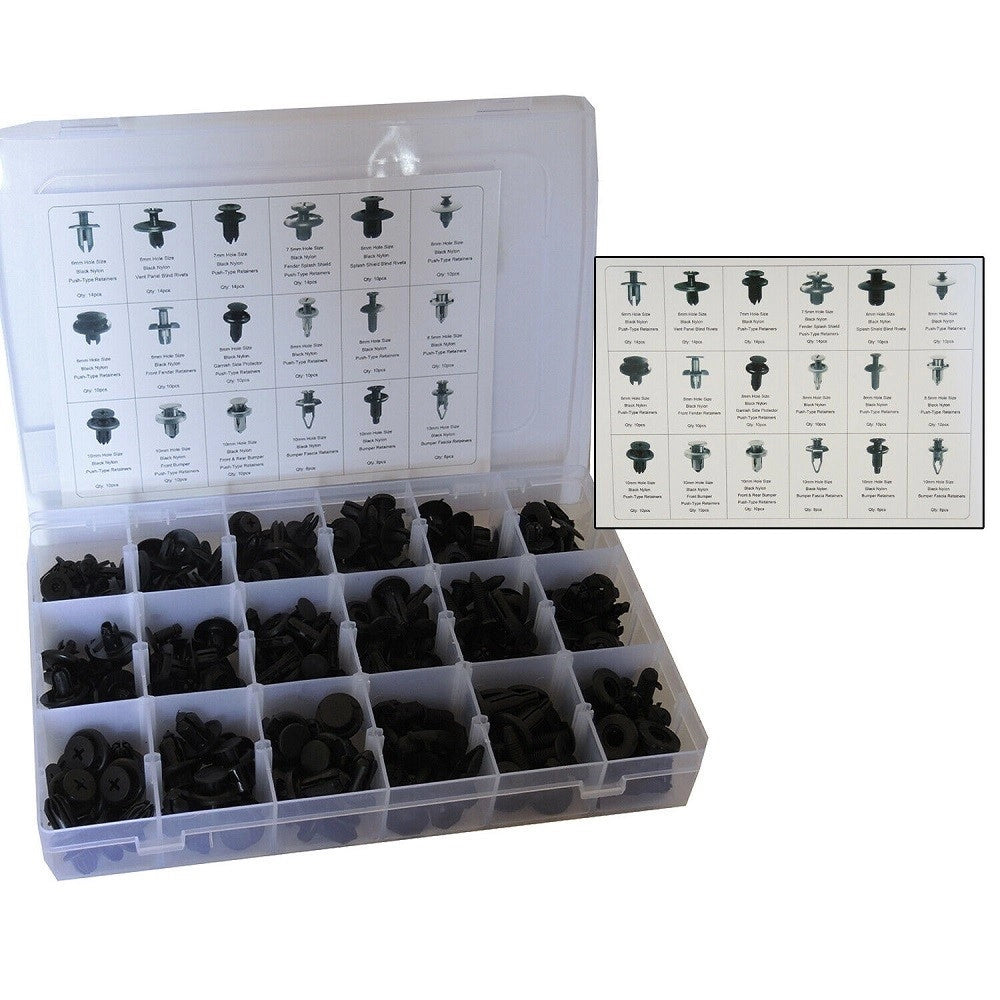 Trade Shop - 190 Pz Plastica Trim Clip Rivetti Clip Kit Fermi Di Spinta Auto Paraurti Porta -