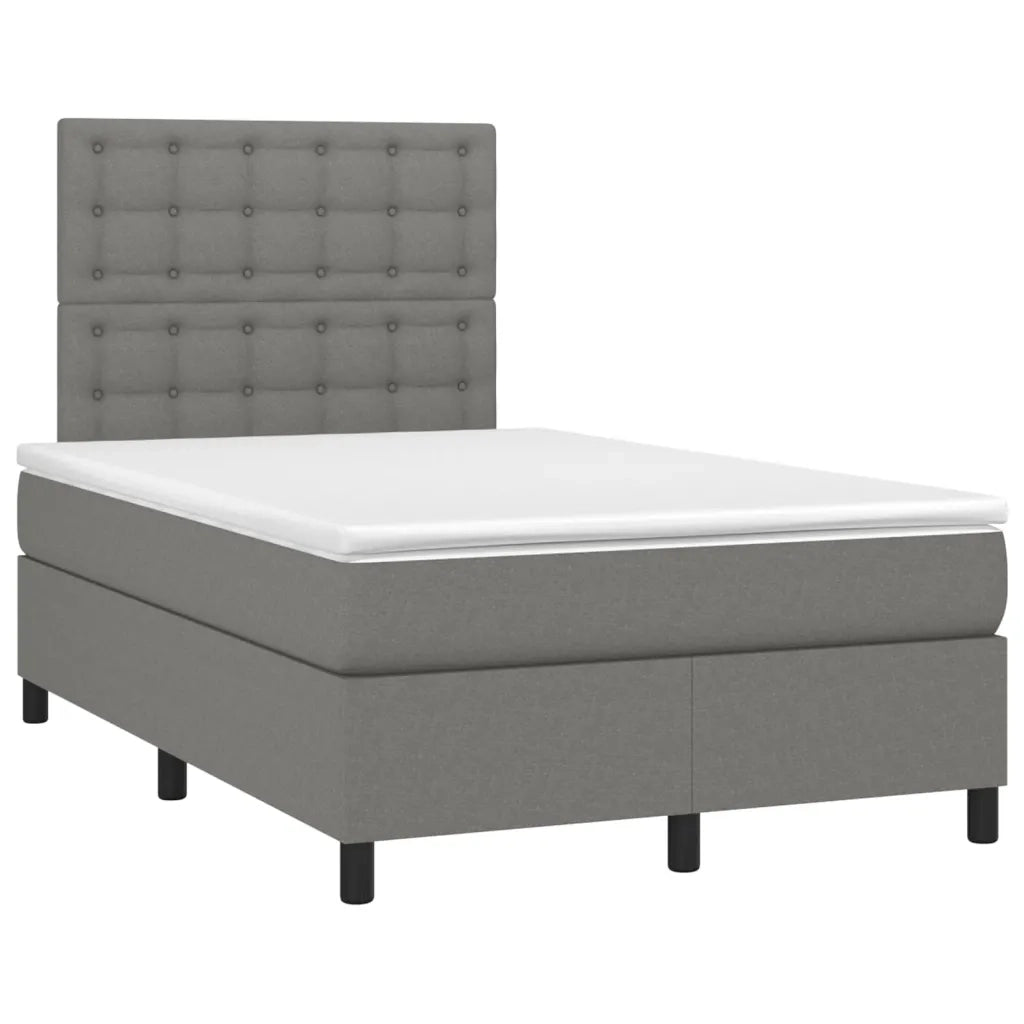 Giroletto a Molle con Materasso Grigio Scuro 120x190cm Tessuto