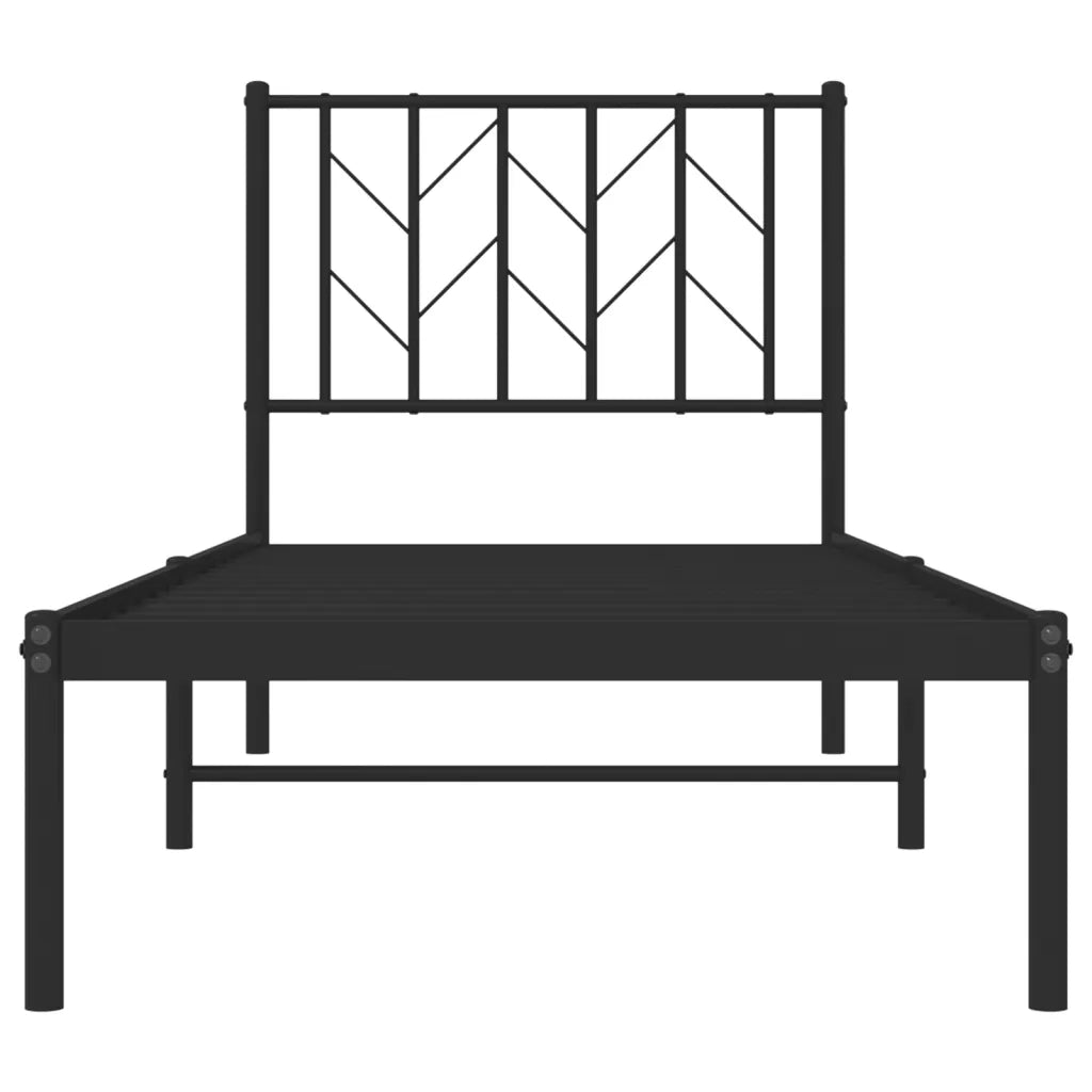 Giroletto con Testiera in Metallo Nero 75x190 cm 374427