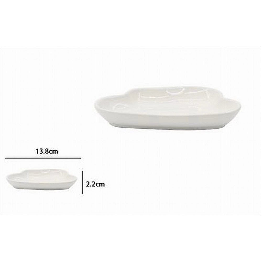 Trade Shop - Portasapone Saponetta Ceramica Bianco Forma Nuvola Bagno Accessorio Arredo 79938 -