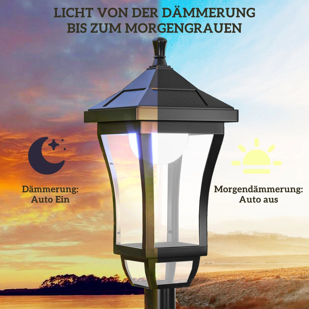 Lampada da Giardino 127 cm con LED Luce Fredda e Sensore di Luce IP44 ¨C zephmum ¨C Bianco