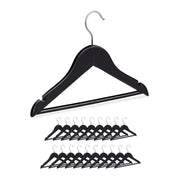 Set di 20 grucce in legno per vestiti di neonati e bambini traversa gancio girevole tacche metallo nero 20 13_0000759