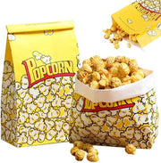 Confezioni per Popcorn 10 pezzi - Sacchetti per Snack - Sicuri per la Salute - Materiale Carta Densificata - Dimensioni Ideali 23,5 x 15 x 7 cm - Ideali per Snacks