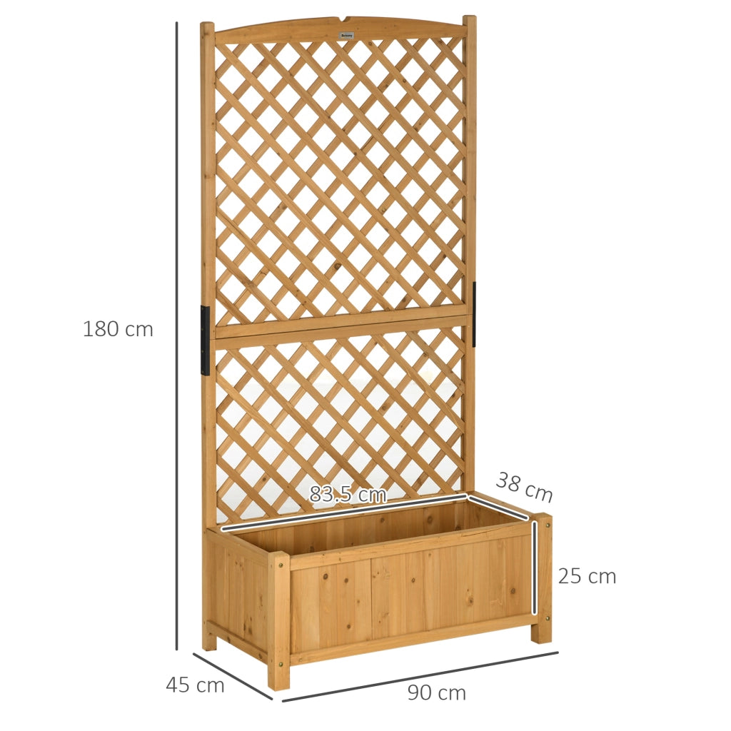 Fioriera con Grigliato in Legno d'Abete ¨C Zephmum ¨C Giallo 90x45x180 cm