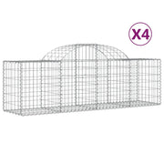 Cesti Gabbioni ad Arco 4 pz 200x50x60/80 cm Ferro Zincato