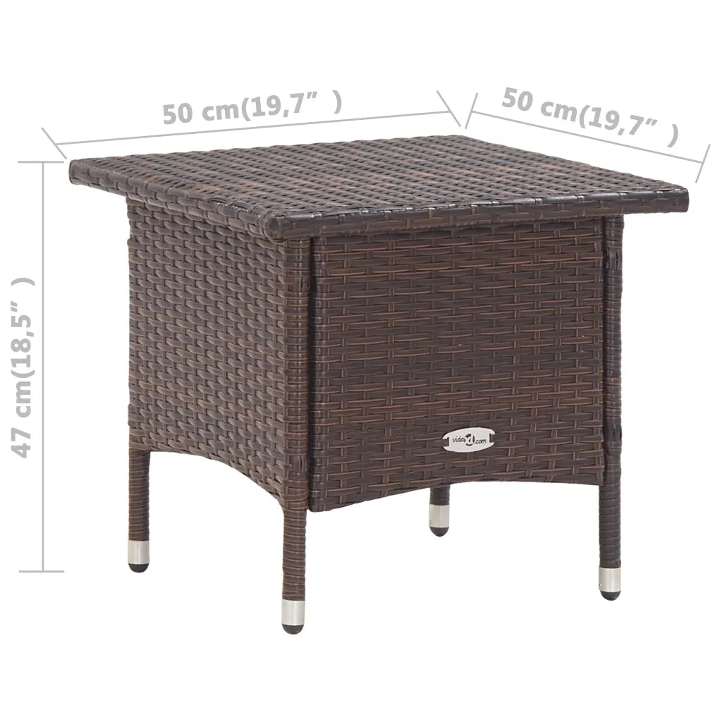 Tavolino da TÃ¨ Marrone 50x50x47 cm in Polyrattan cod mxl 48465