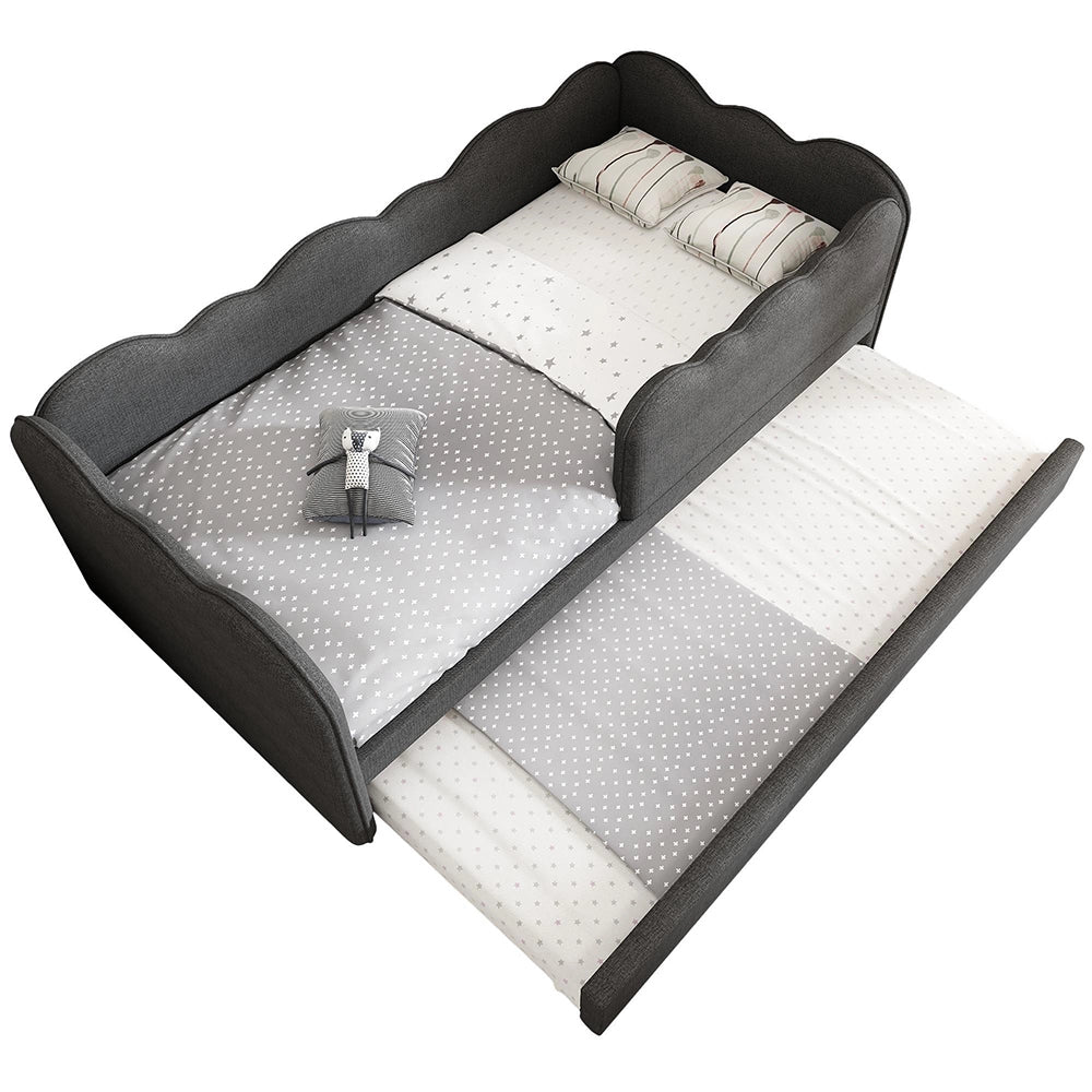 Divano letto 90x190cm?- Xylo - giorno gigogne lino grigio