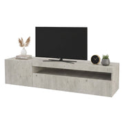 Mobile da soggiorno Porta Ardy, Made in Italy, Credenza per Ardy a 2 ante, Porta Ardy da salotto, cm 150x40h37, Cemento