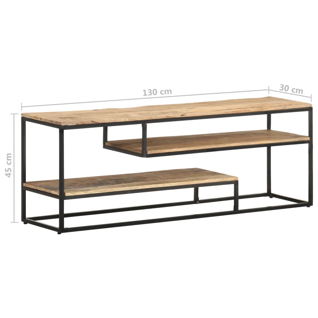 Mobile Porta TV 130x30x45 cm in Legno Massello di Mango Grezzo 321623