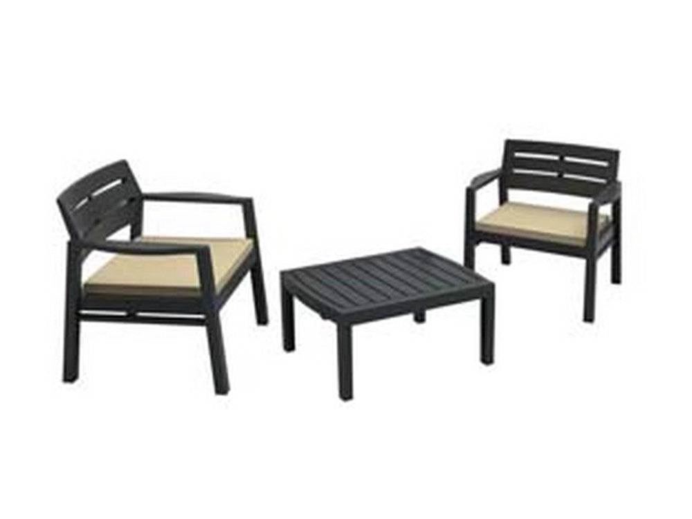 1pz salottino 3 pezzi "lombok" antracite 2 posti - cm. 76x61x48,5h. - peso kg.1 cod:ferx.fer382151