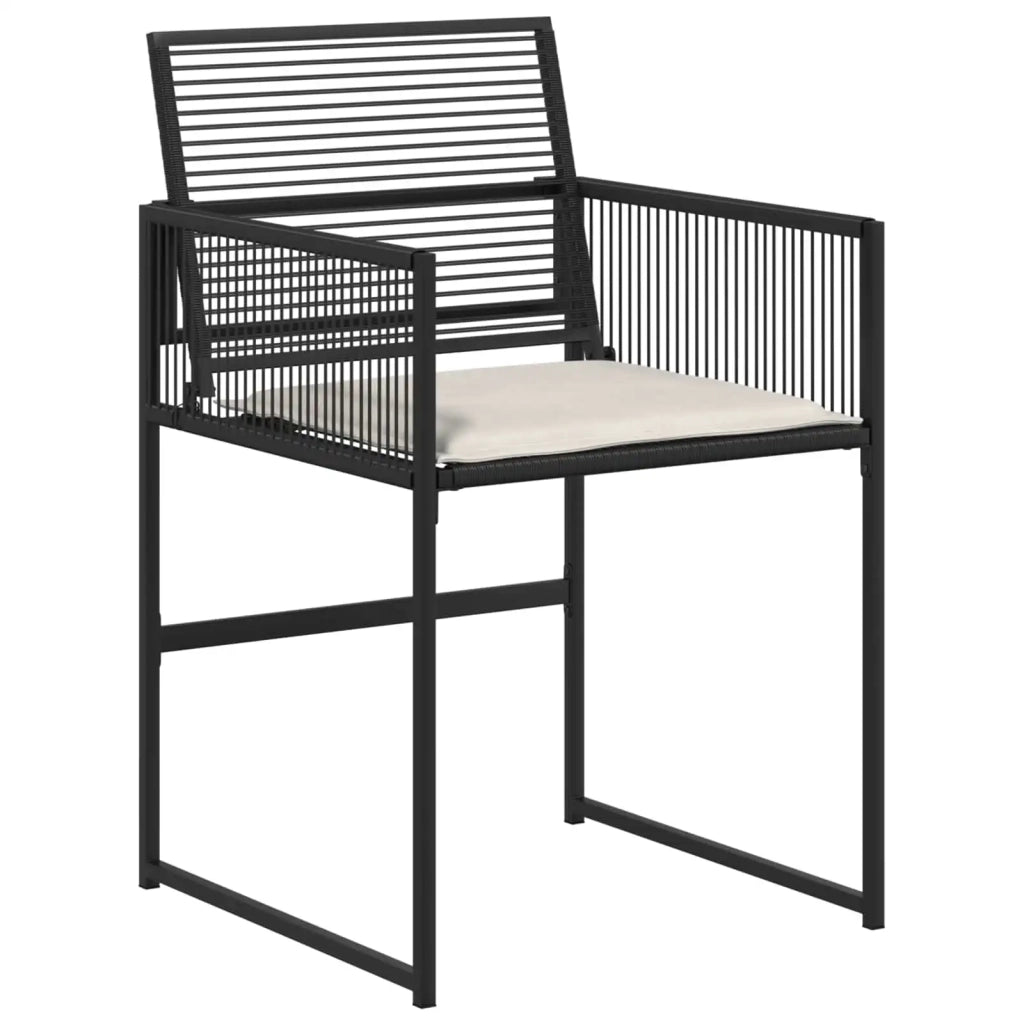 Set da Pranzo per Giardino 5 pcs Nero polyrattan 3448896