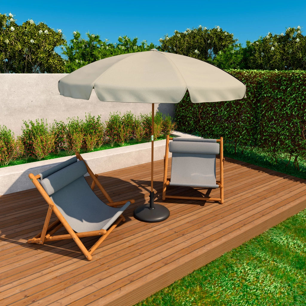 Terra - Base per Ombrellone da Giardino Rotondo Ø45 cm 15 Kg in Cemento Nero