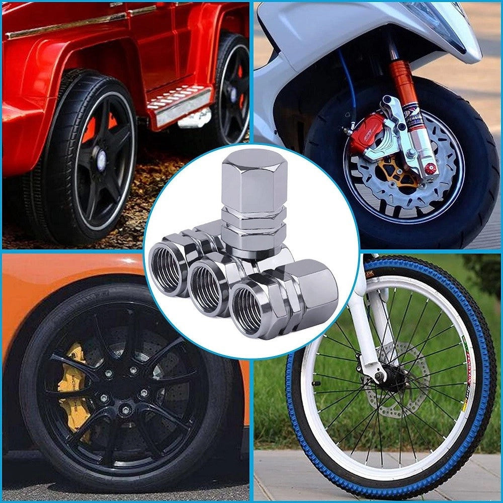Trade Shop - Kit 8pz Tappi Stelo Valvola In Alluminio Cappucci Pneumatici Auto Universali Moto -