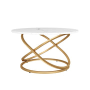 Vicco Tavolino Bianco/Oro 79.5 x 46 cm con ampia superficie di lavoro