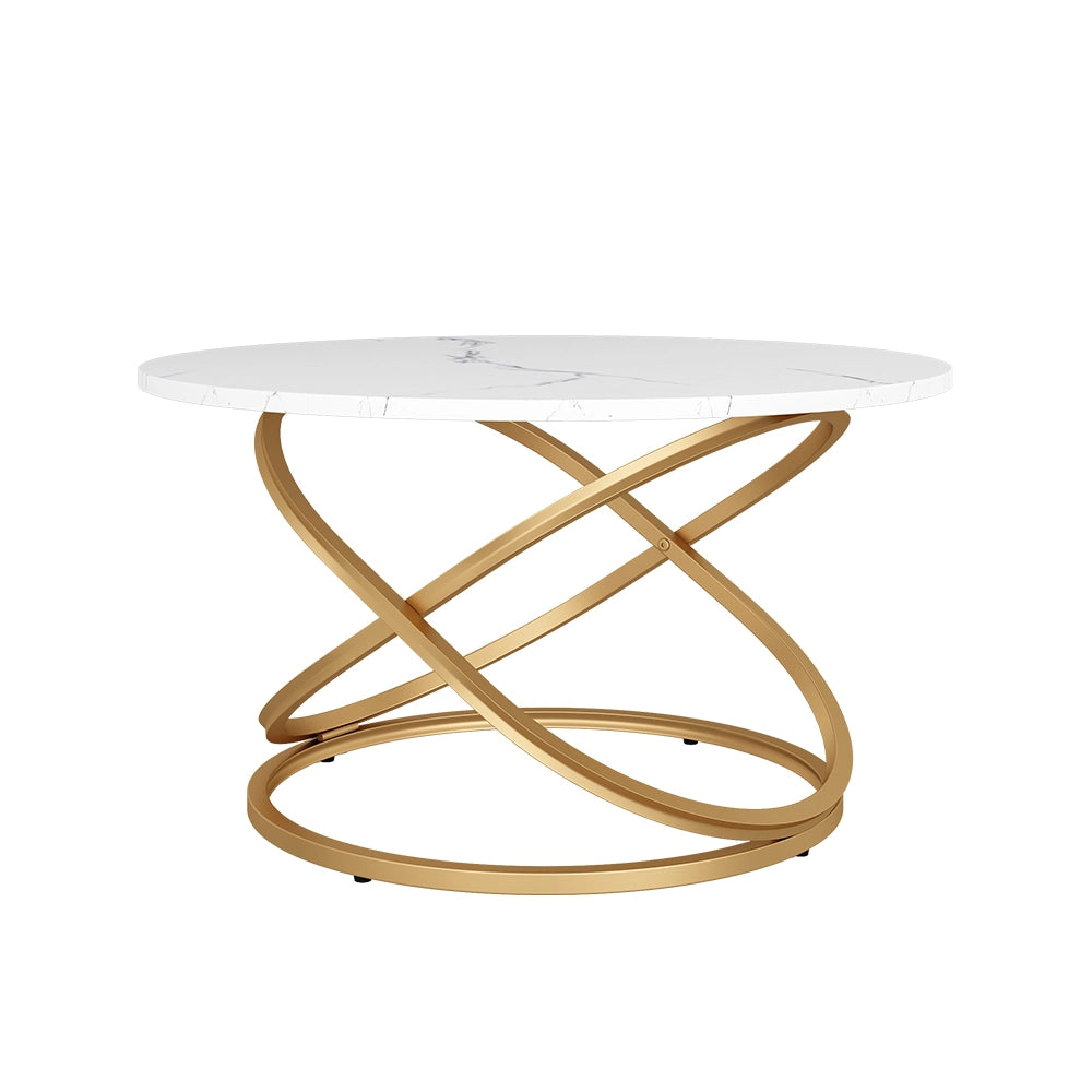 Vicco Tavolino Bianco/Oro 79.5 x 46 cm con ampia superficie di lavoro