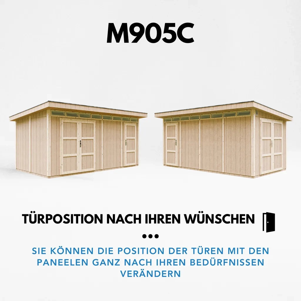 Casetta da Giardino di QUALIT? PREMIUM 8.52+2.95m?²-L530xW279cm - TIMBELA M905C-HARVEST HONEY