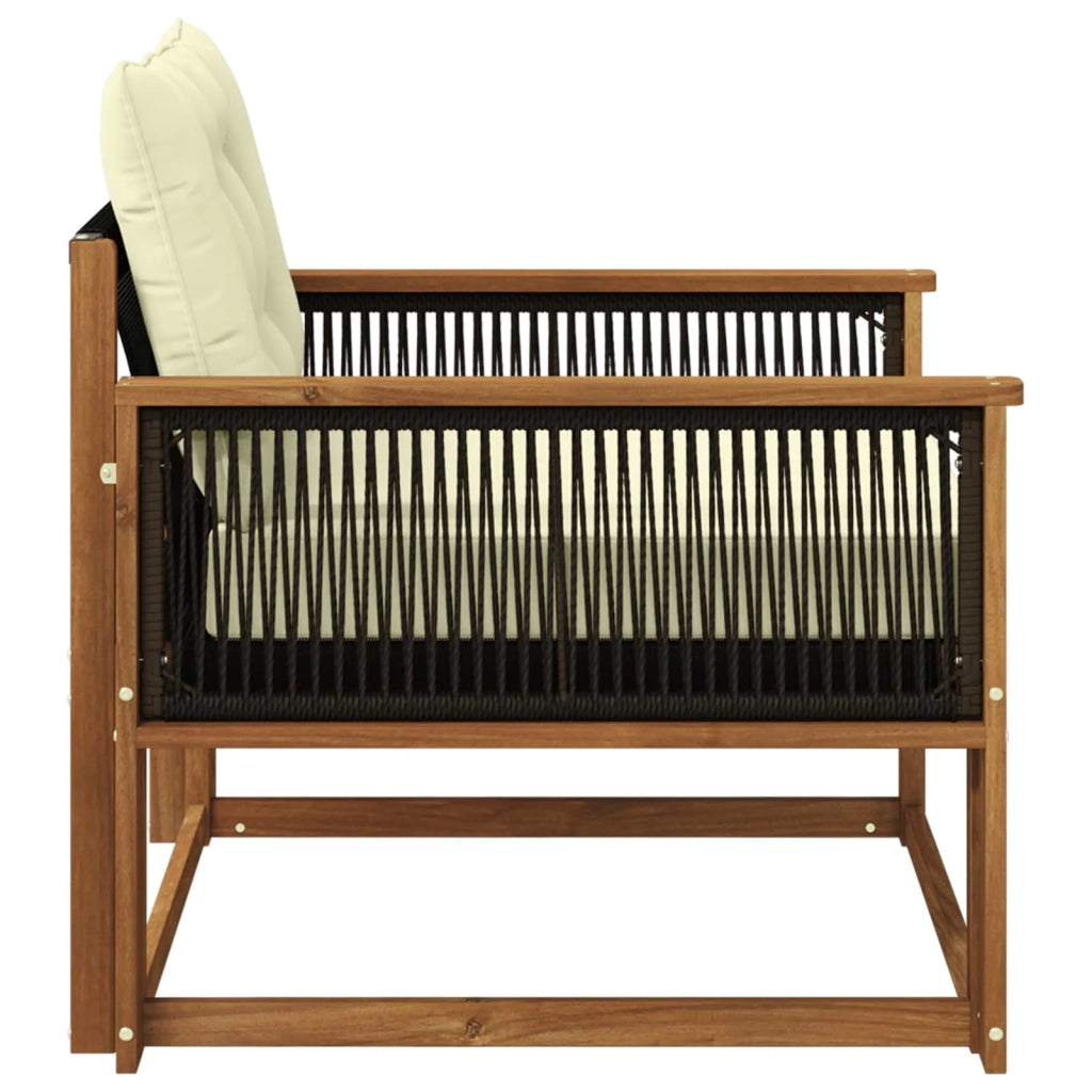 Set di divani da esterno-Sofa da giardino Legno di Acacia Massello e Textilene 676547