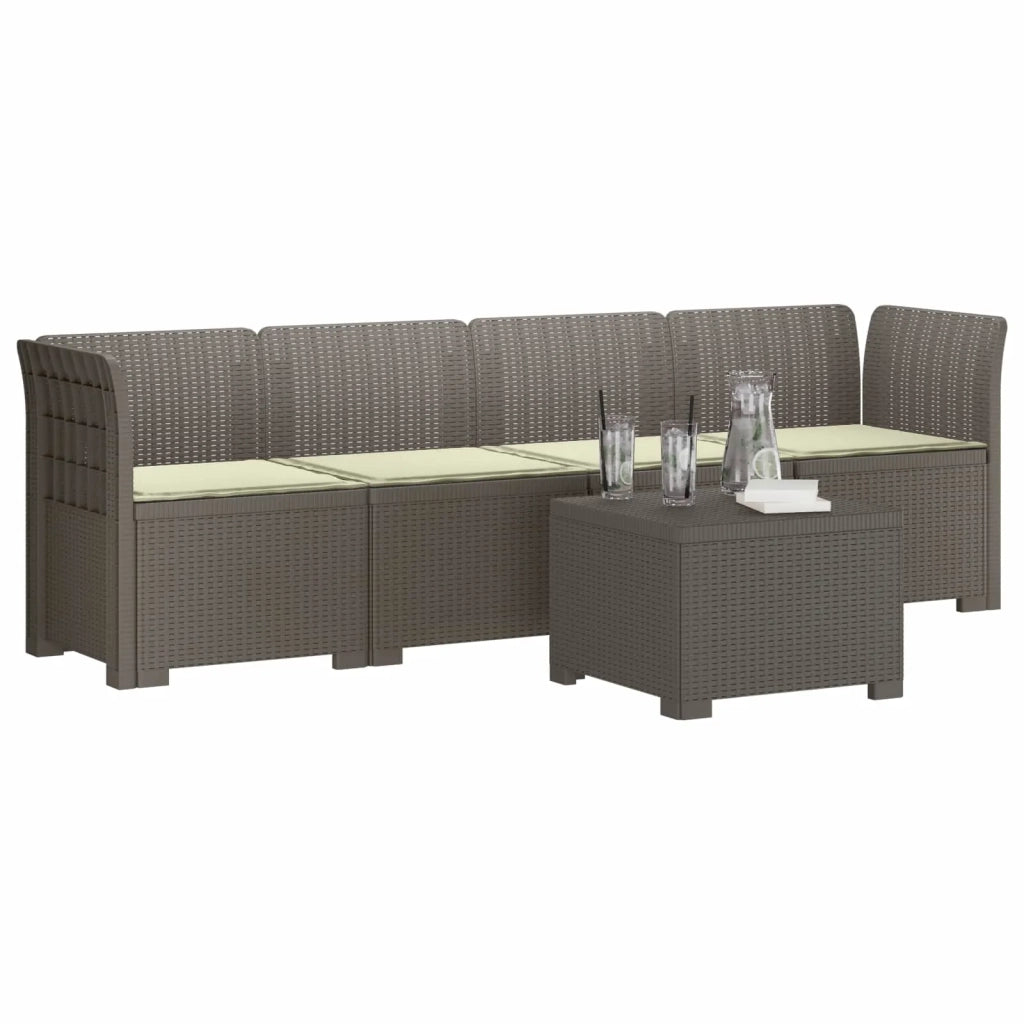 Divano da Giardino a 4 Posti con Cuscini in Stile Rattan PP 3443866