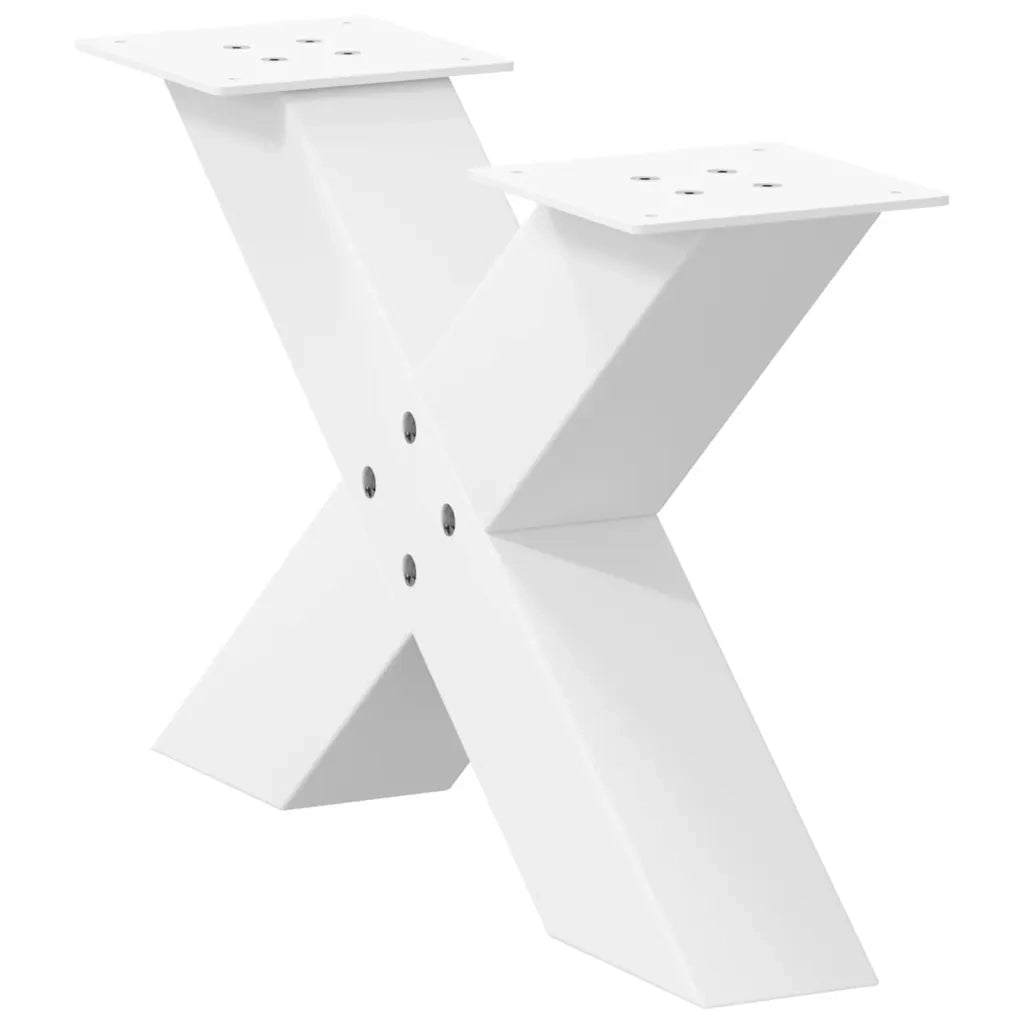 Gambe per Tavolino da Caffè a Forma di X 2 pz Bianche 60x(30-31) cm Acciaio 4012941