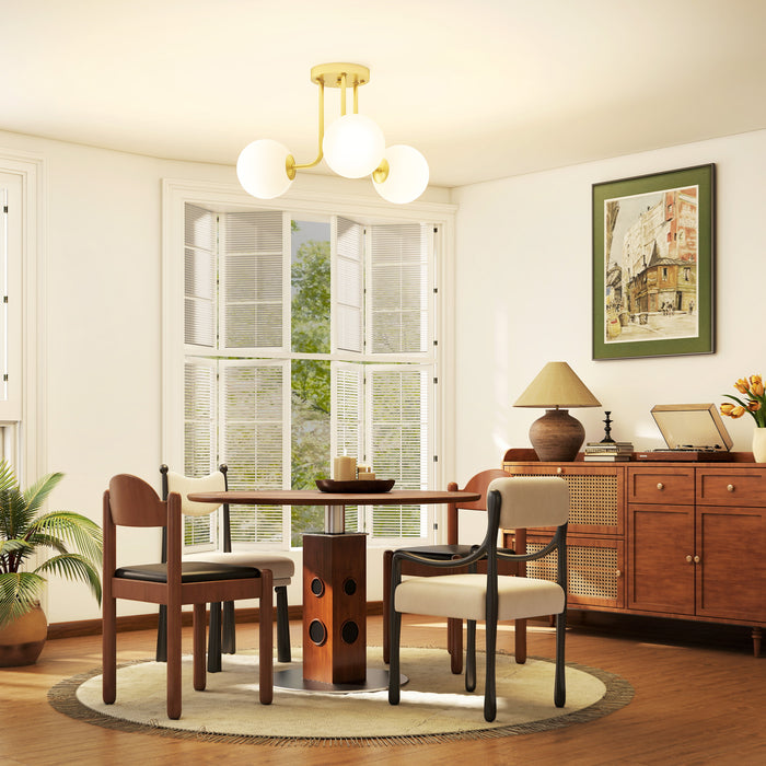 Lampadario da Soffitto Vintage 42x42x26.5 cm con 3 Punti Luce Attacchi G9 in Metallo e Plastica Oro