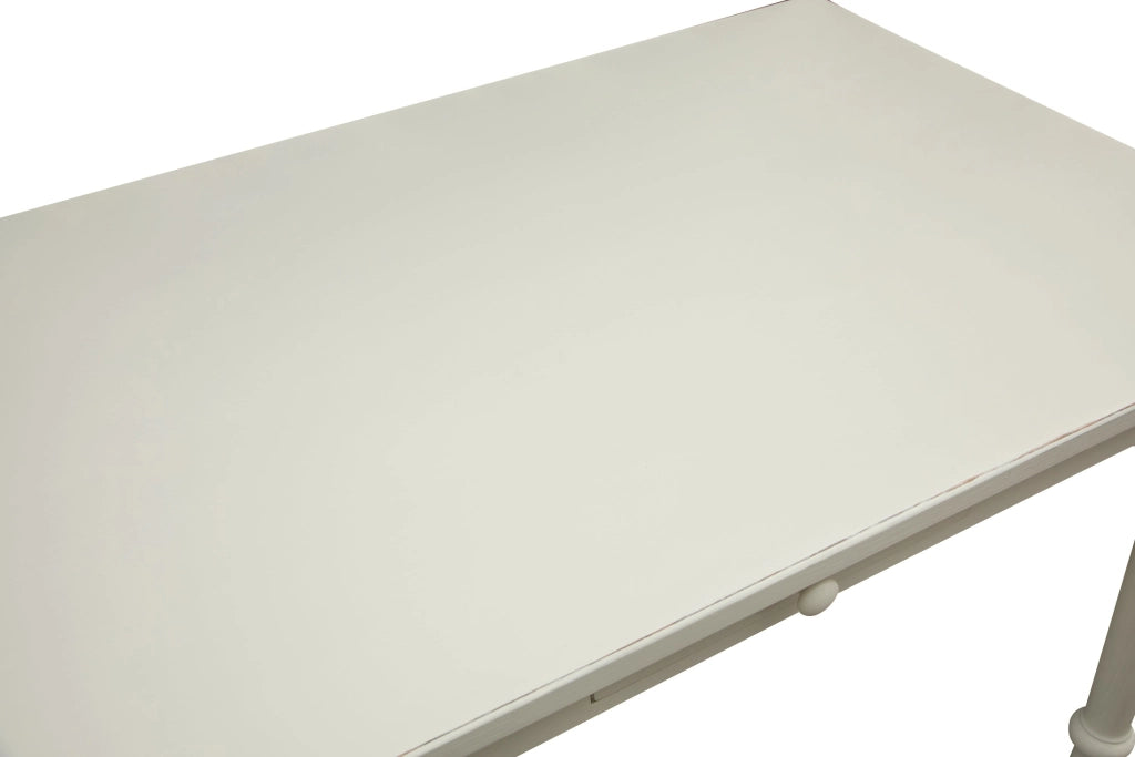 Biscottini Tavolo scrittoio Country in legno massello di tiglio finitura bianca anticata L120xPR80xH80 cm. Made in Italy