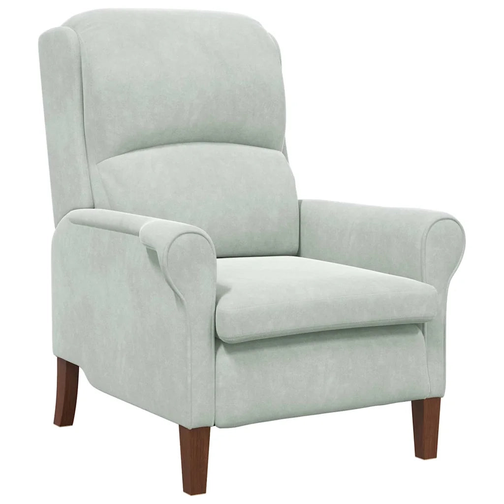 Poltrona-Divano Sedia-Poltroncina Grigio chiaro Velluto 266295