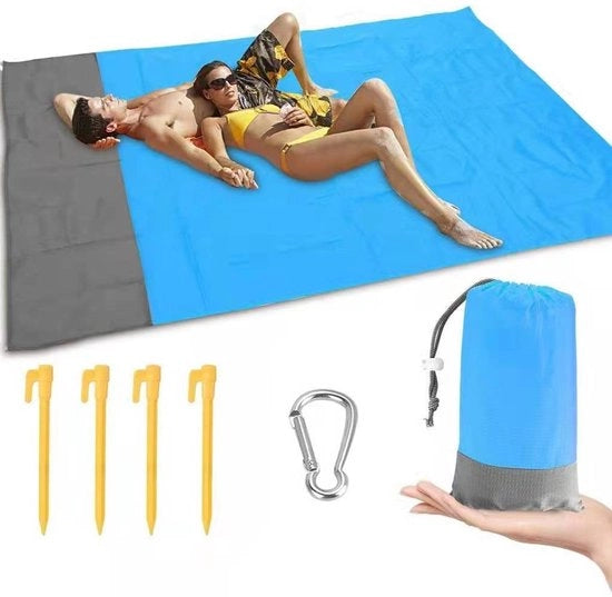 Matrice da campeggio impermeabile e resistente al sabbia, dimensione extra grande (2 x 2,1 m), ad alta evaporazione, adatta per pic nic, viaggi, campeggio, escursioni e uso in spiaggia.