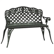 Panchina da Giardino | Panca da Giardino 108 cm in Alluminio Pressofuso Verde