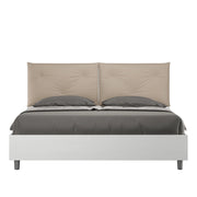 Letto Matrimoniale 160x190 cm con Rete e Contenitore Appia Egos Tortora